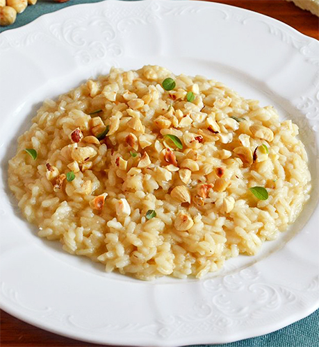 Risotto with Castelmagno and Hazelnuts